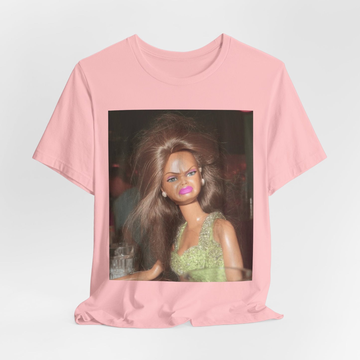 Vintage Doll Photo T-Shirt — Retro Party Barbie Print Tee
