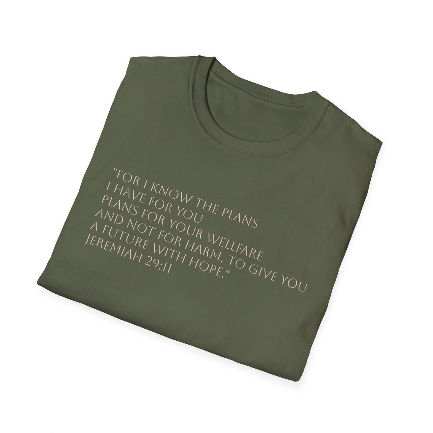 Virgin Mary Floral Back Tee — Jeremiah 29:11 Scripture Prayer T-Shirt