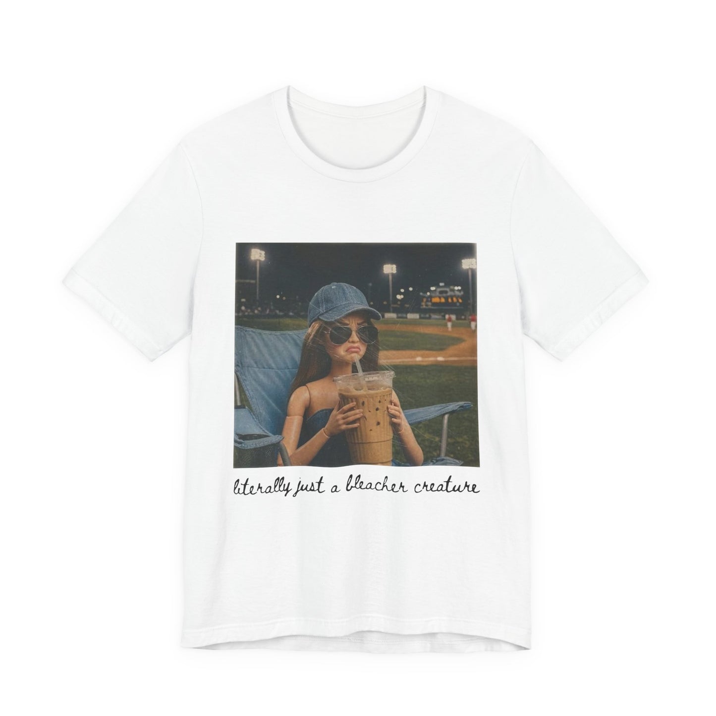 T-Shirt — "Literally Just a Bleacher Creature" Vintage Baseball Photo Tee