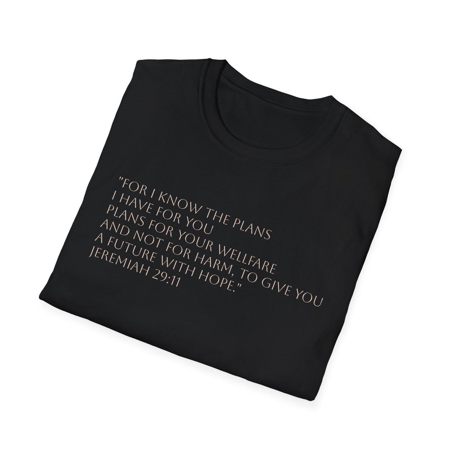 Virgin Mary Floral Back Tee — Jeremiah 29:11 Scripture Prayer T-Shirt