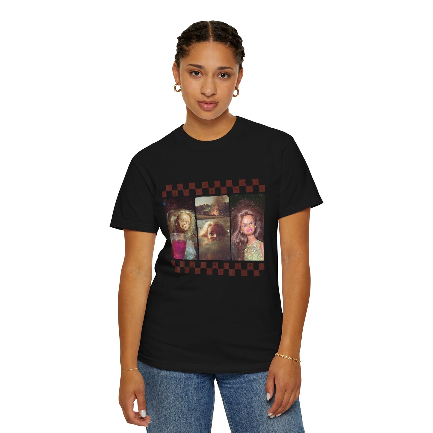 Vintage Photo Grid T-Shirt — Retro Checkerboard Portrait Tee