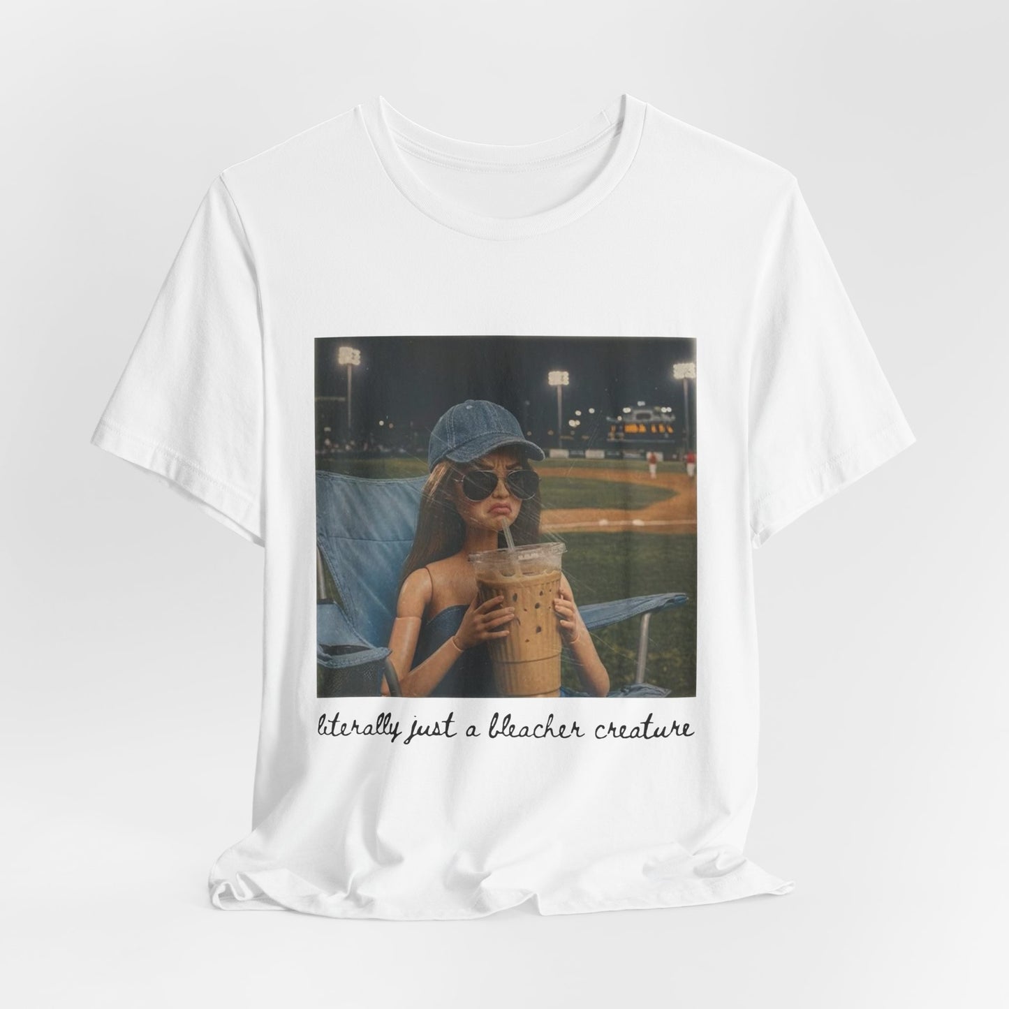 T-Shirt — "Literally Just a Bleacher Creature" Vintage Baseball Photo Tee