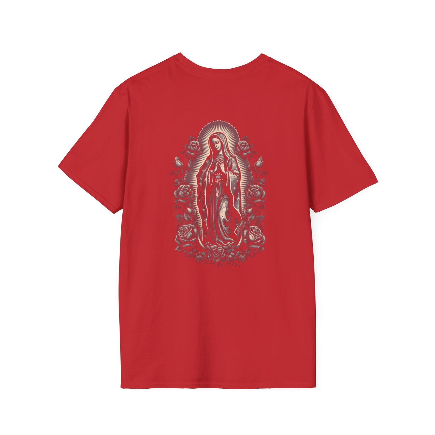 Virgin Mary Floral Back Tee — Jeremiah 29:11 Scripture Prayer T-Shirt