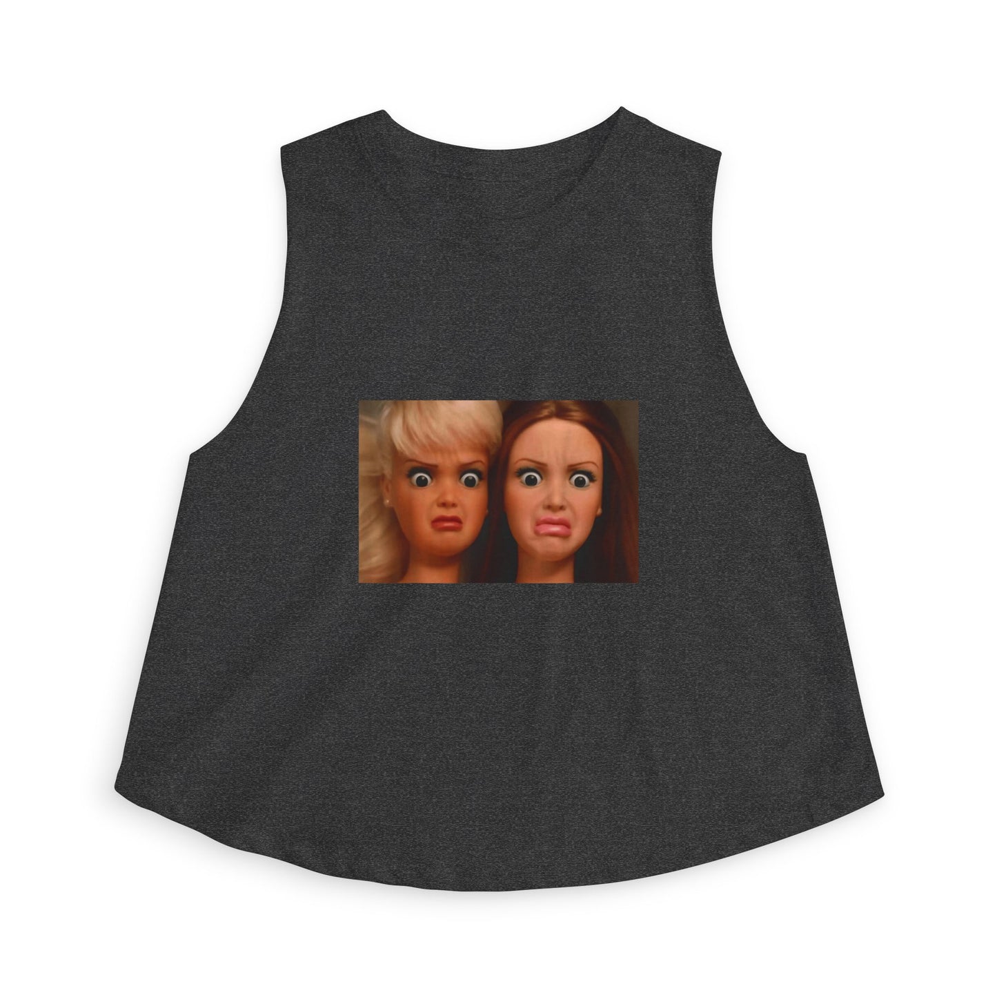 Crop Top — Funny Doll Face Graphic Women's Tank