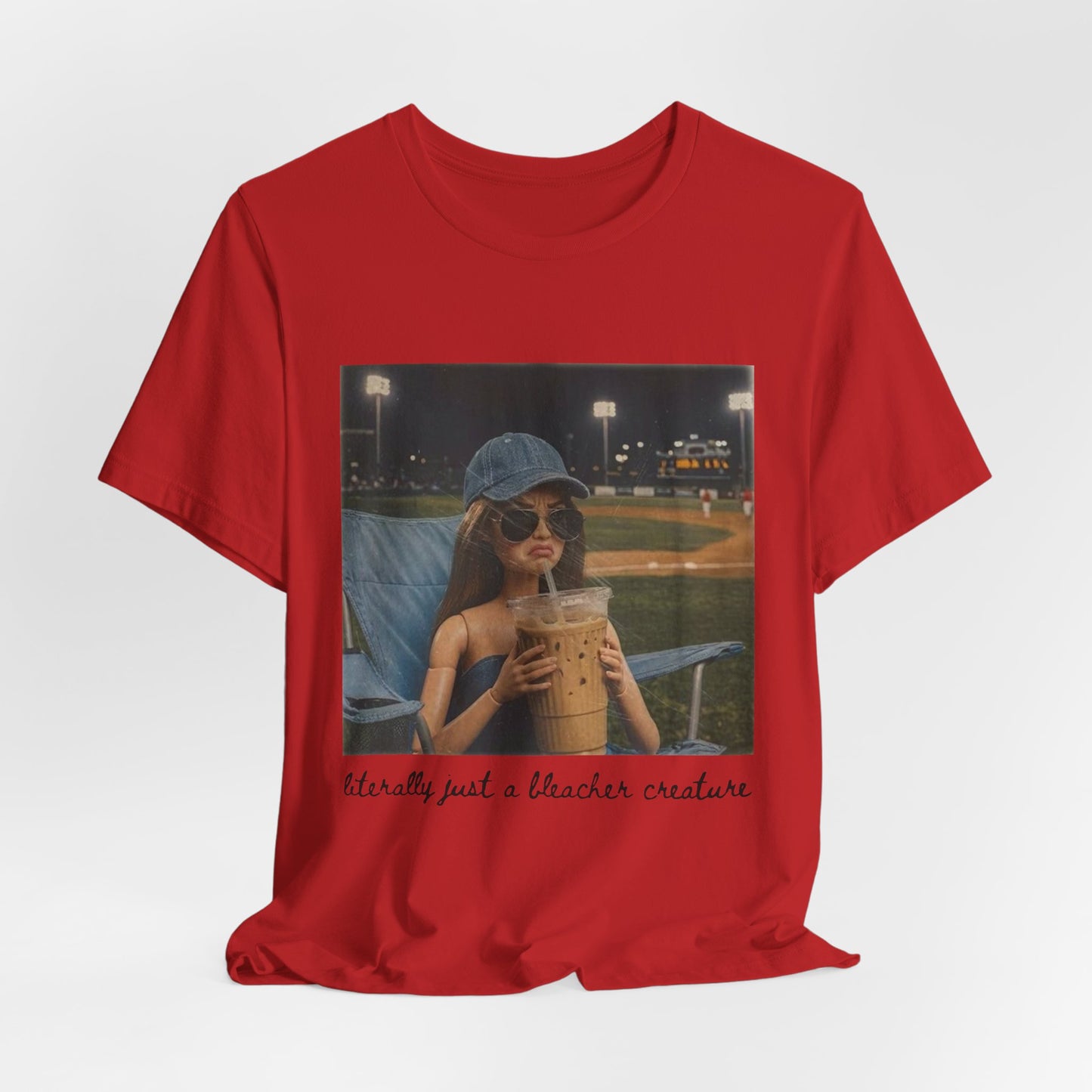 T-Shirt — "Literally Just a Bleacher Creature" Vintage Baseball Photo Tee
