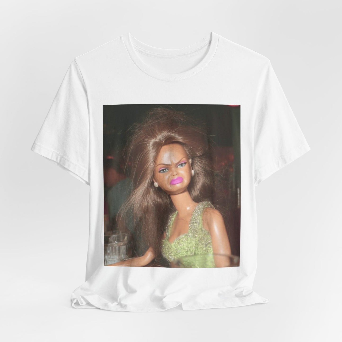 Vintage Doll Photo T-Shirt — Retro Party Barbie Print Tee