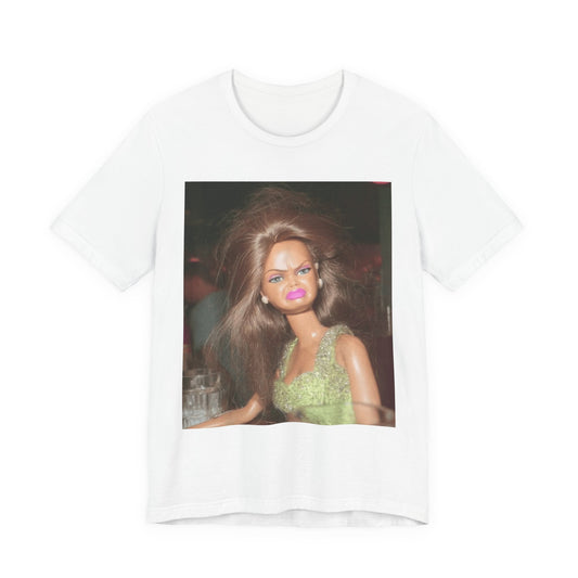 Vintage Doll Photo T-Shirt — Retro Party Barbie Print Tee